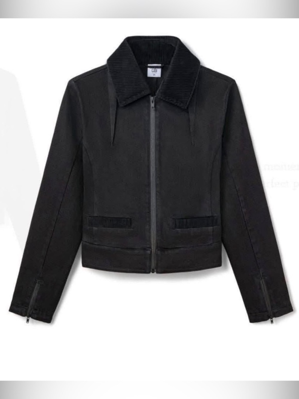 Cabi Shrunken Moto Jacket with Corduroy Collar - 4882 - size Small